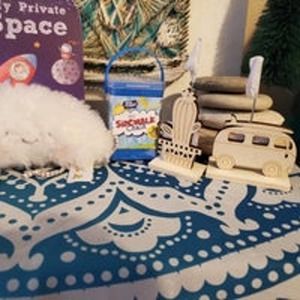 Summer toy craft kit lot  chalk cloud stuffed animal & photo clips to paint diy